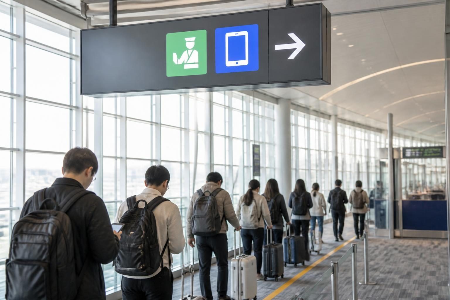 일본 세관 신고 전 준비 사항: 반입품 확인과 전자 신고 점검 관련 일본 여행 현장의 실사형 이미지